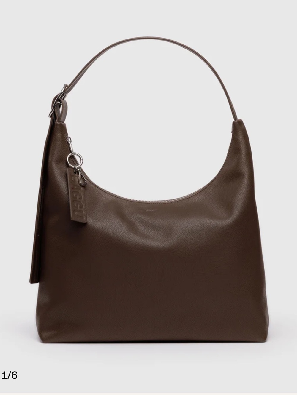 BAGGU Chocolate Brown Leather Shoulder Bag